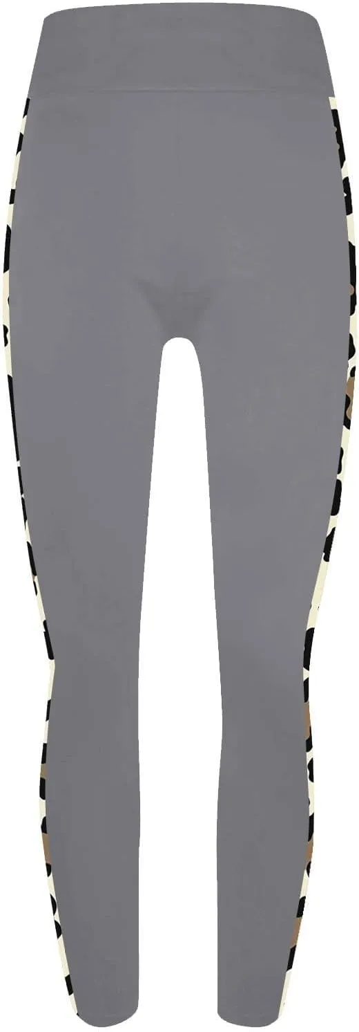 High-Waisted Stretch Yoga Pants for Women Leopard Printed Side Daily Sweatpants Stylish Casual Pant Suitable Exercise