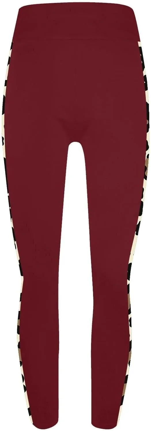 High-Waisted Stretch Yoga Pants for Women Leopard Printed Side Daily Sweatpants Stylish Casual Pant Suitable Exercise