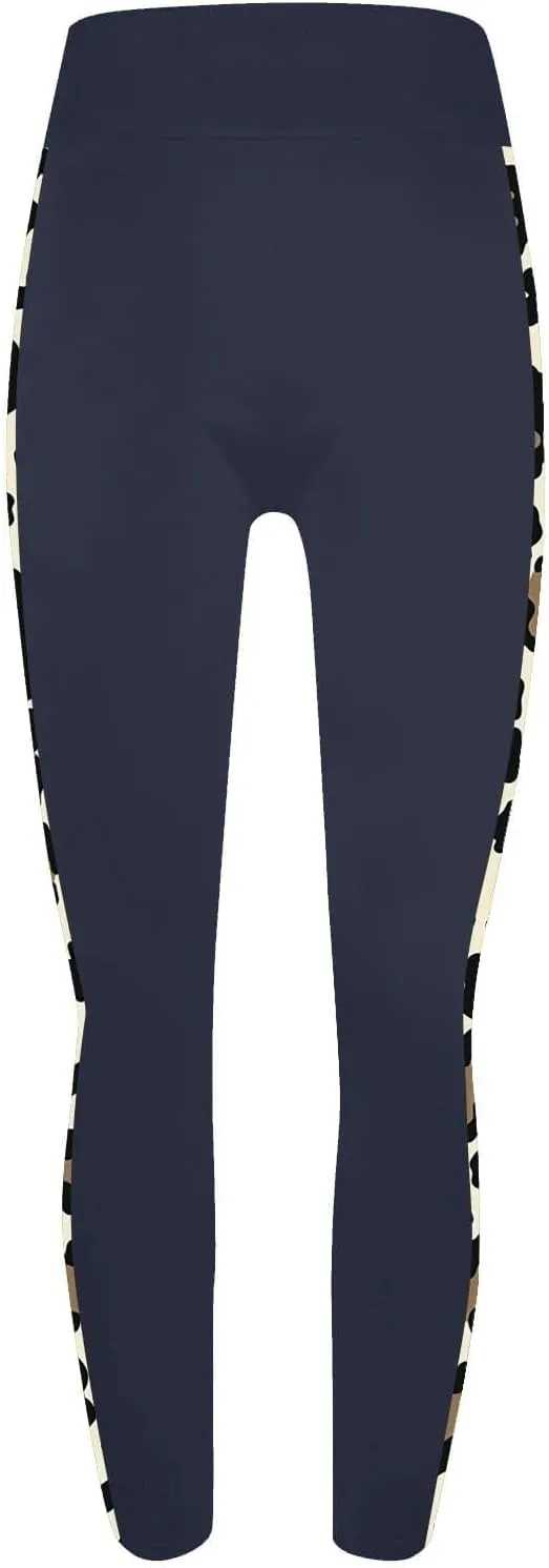 High-Waisted Stretch Yoga Pants for Women Leopard Printed Side Daily Sweatpants Stylish Casual Pant Suitable Exercise