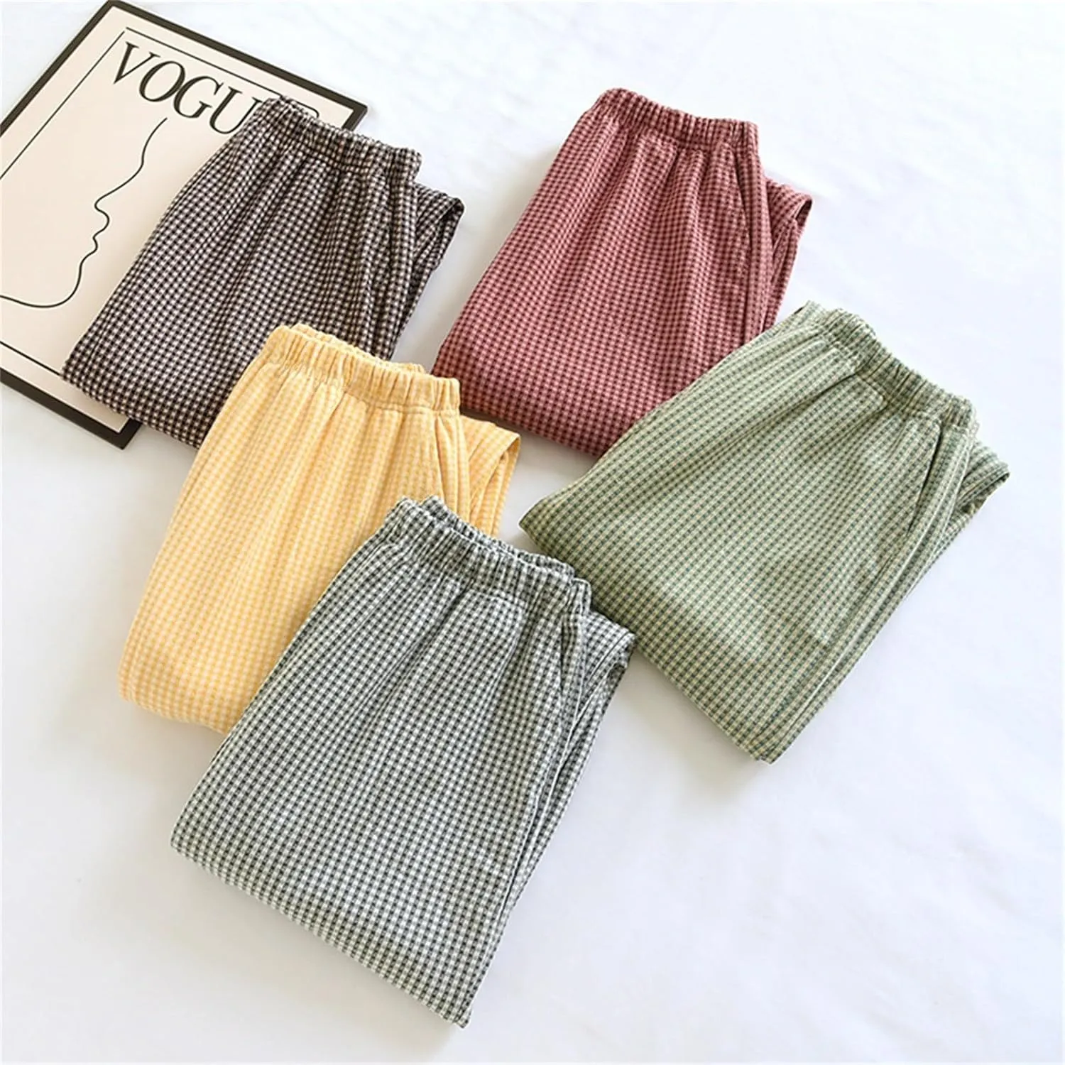 Home Leisure Pants for Women Stretchy Home Lounge Relaxing Thin Trousers Elastic Waist Lightweight Casual Pajama Pant
