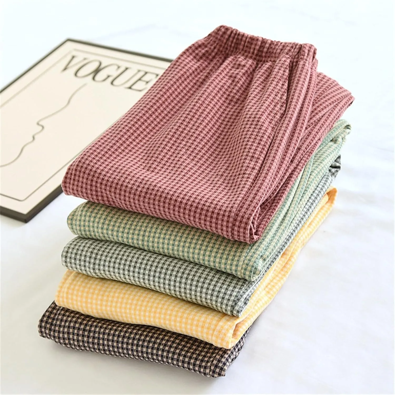 Home Leisure Pants for Women Stretchy Home Lounge Relaxing Thin Trousers Elastic Waist Lightweight Casual Pajama Pant