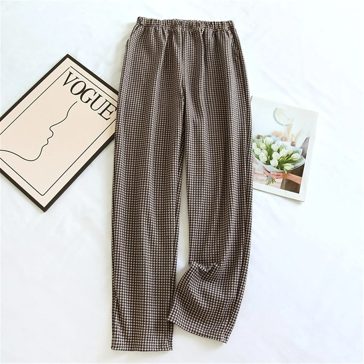 Home Leisure Pants for Women Stretchy Home Lounge Relaxing Thin Trousers Elastic Waist Lightweight Casual Pajama Pant
