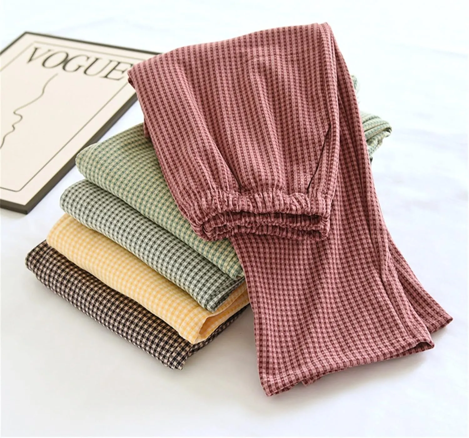 Home Leisure Pants for Women Stretchy Home Lounge Relaxing Thin Trousers Elastic Waist Lightweight Casual Pajama Pant