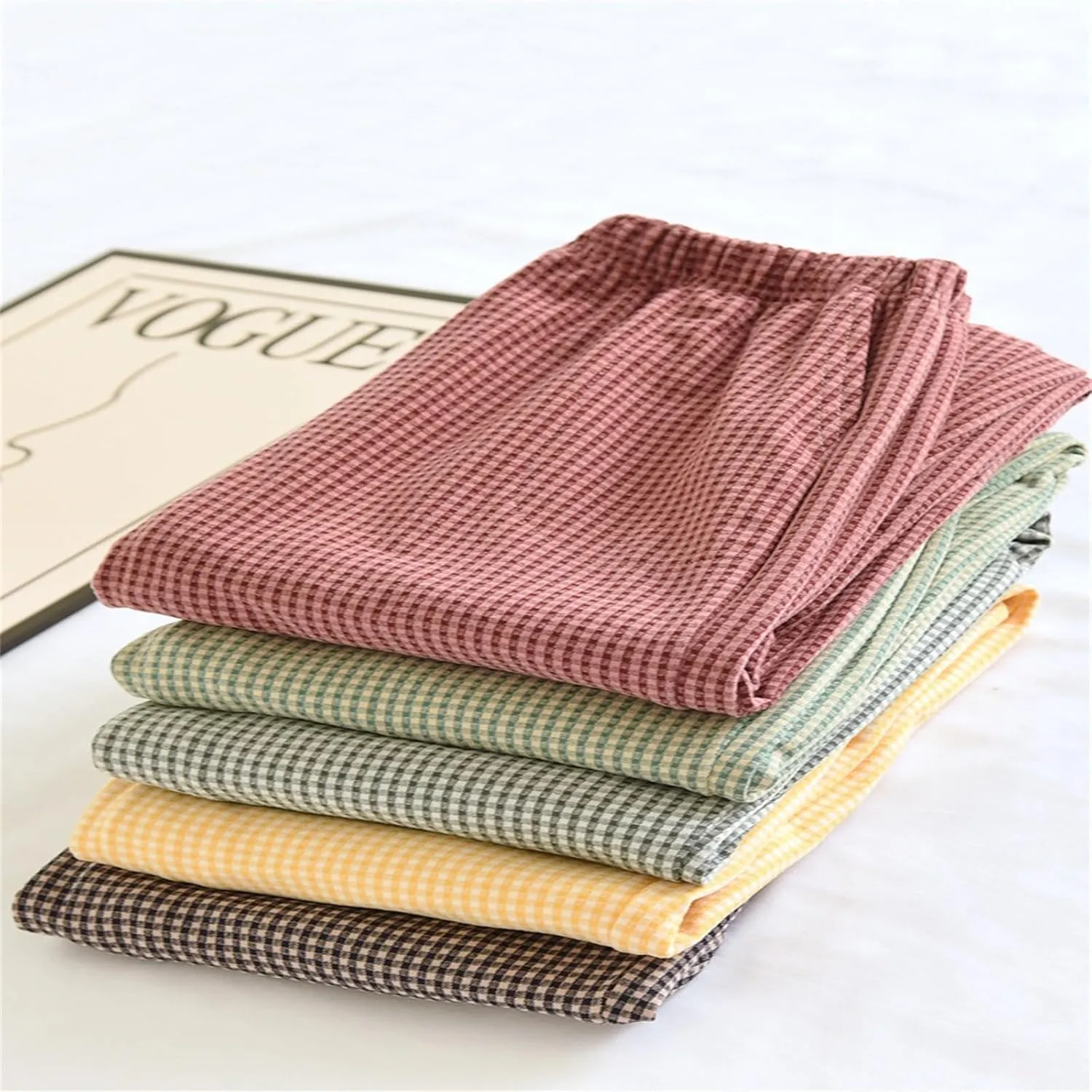 Home Leisure Pants for Women Stretchy Home Lounge Relaxing Thin Trousers Elastic Waist Lightweight Casual Pajama Pant