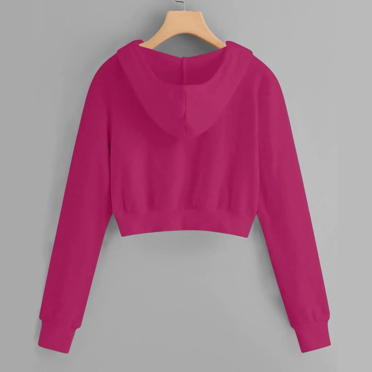 Hoodies For Women Zip Up Cropped Sweatshirts Jackets Long Sleeve Pullover Tops Y2K Outfits Teen Girls Clothes 2024