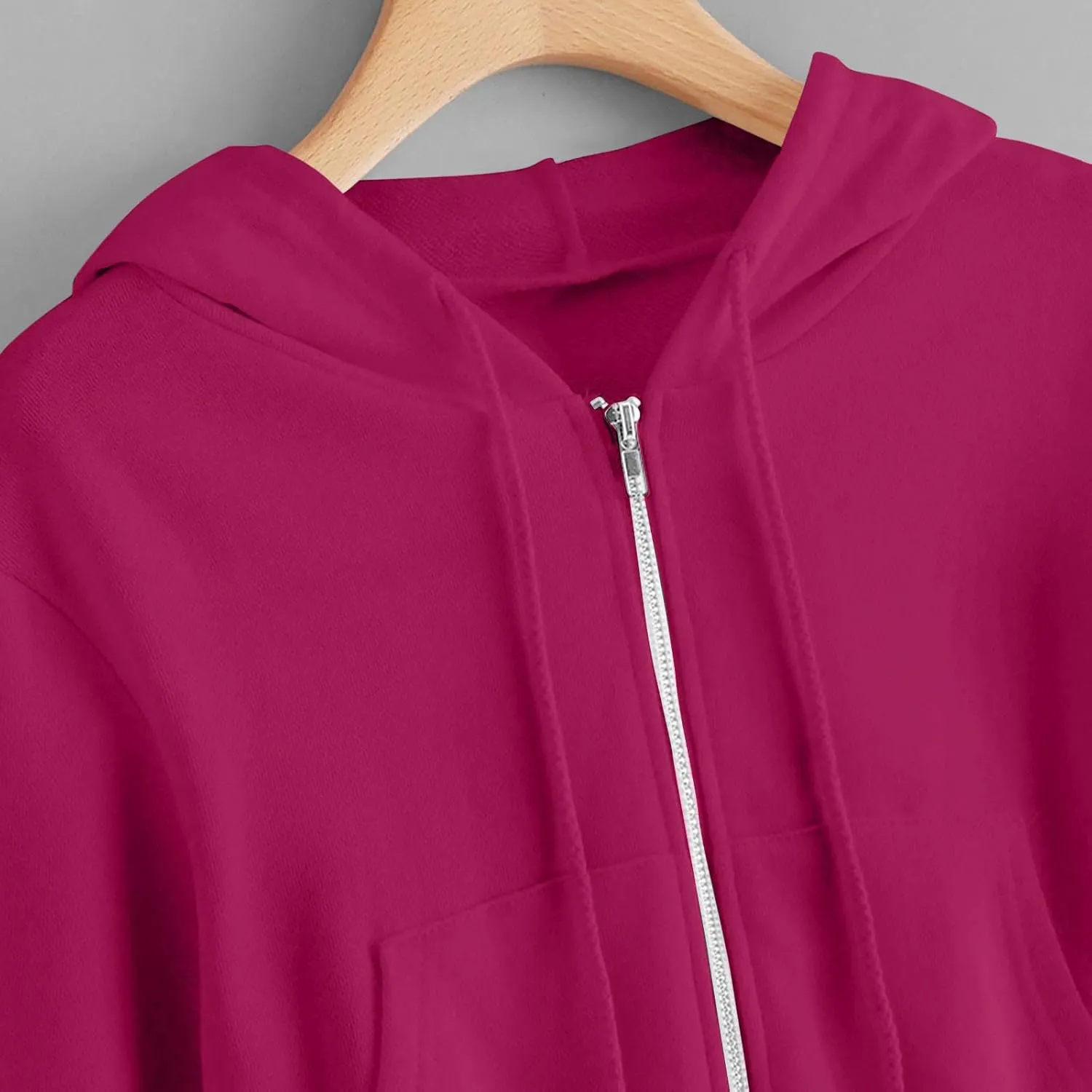 Hoodies For Women Zip Up Cropped Sweatshirts Jackets Long Sleeve Pullover Tops Y2K Outfits Teen Girls Clothes 2024