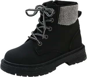 Kids Girls Ankle Bootie Chunky Low Block Heel Short Dress Booties Square Toe Cowgirl Boots Walking Riding Boots