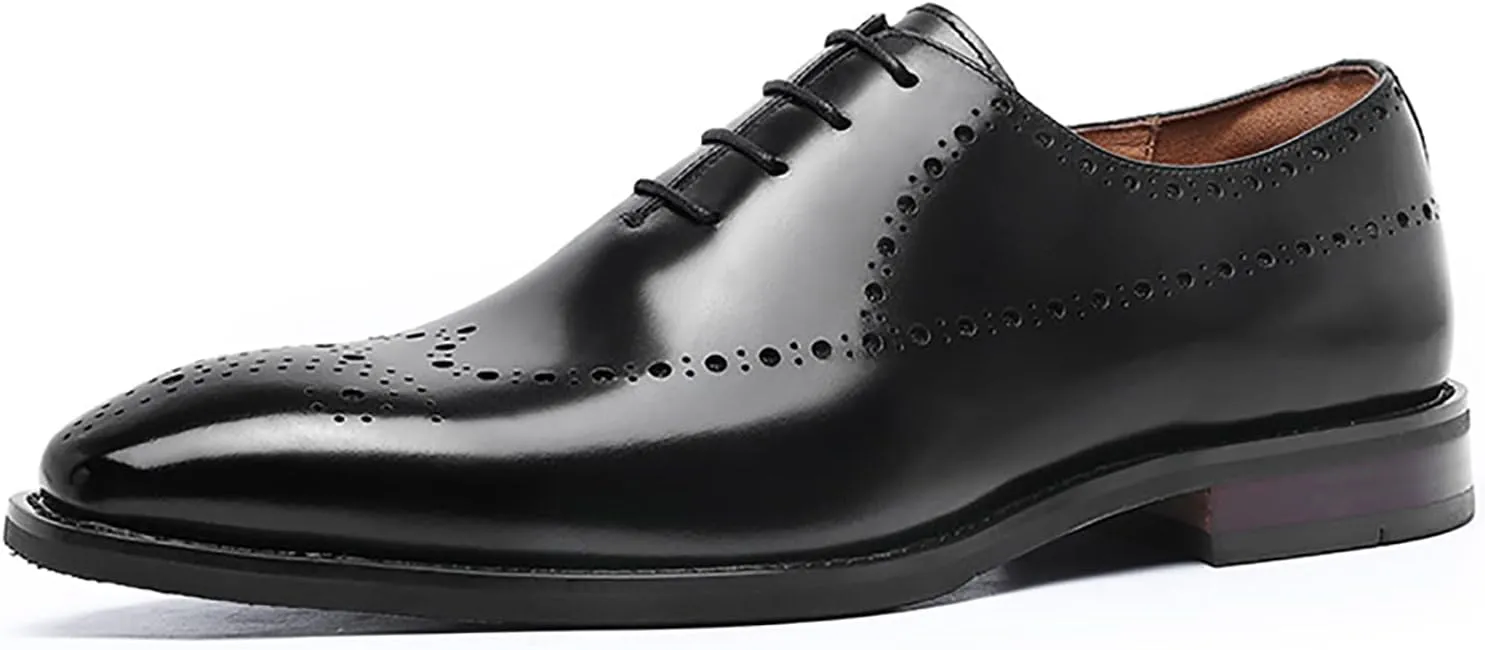 Lace Up Formal Men's Dress Shoes Oxford Modern Formal Oxford Casual Shoes Comfortable Wedding Shoes Non Slip Business Shoes,Black,7US/39EU