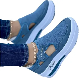 Ladmiple Sneakers For Women Slip On Walking Shoes Women's Low Top Sneakers Slip On Canvas Shoes Comfort Platform Walking Shoes Dressy Casual Summer Fashion Non Slip Flats Loafers