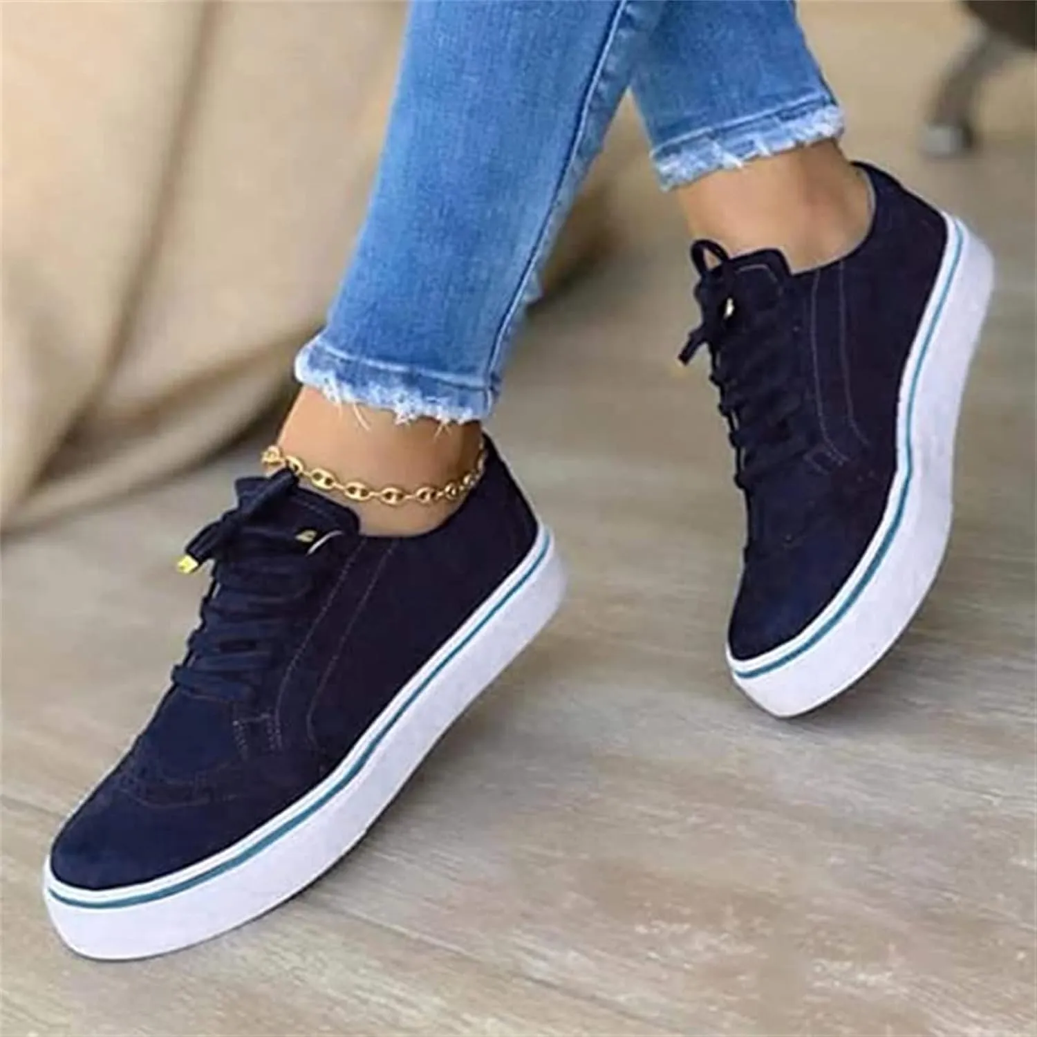 Lausiuoe Shoes For Women Dressy Comfortable Casual Fashion Sneakers Walking Classic Lightweight Slip On Canvas Flat Loafers