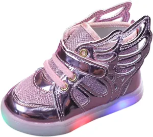 Little Kid Slip on Shoes Kids Shoes Girls Sport Children Light Luminous Led Baby Hard Sole Walking Shoes