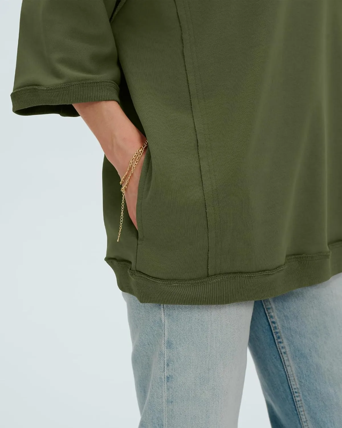 Locachy Women's Casual Crew Neck Sweatshirt Oversized 3/4 Sleeve Pullover Tops 2025 Fashion