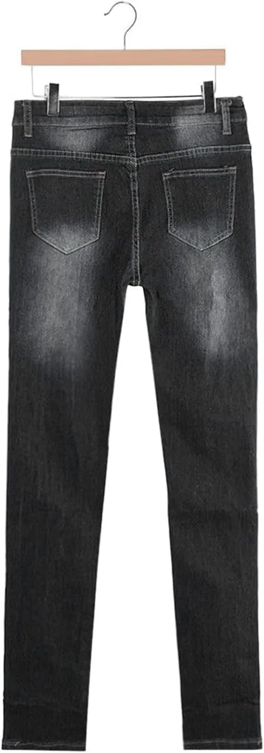 Maiyifu-GJ Women's High Waist Skinny Ripped Jeans Slim Destroyed Denim Stretch Trousers Stretch Pencil Jeans