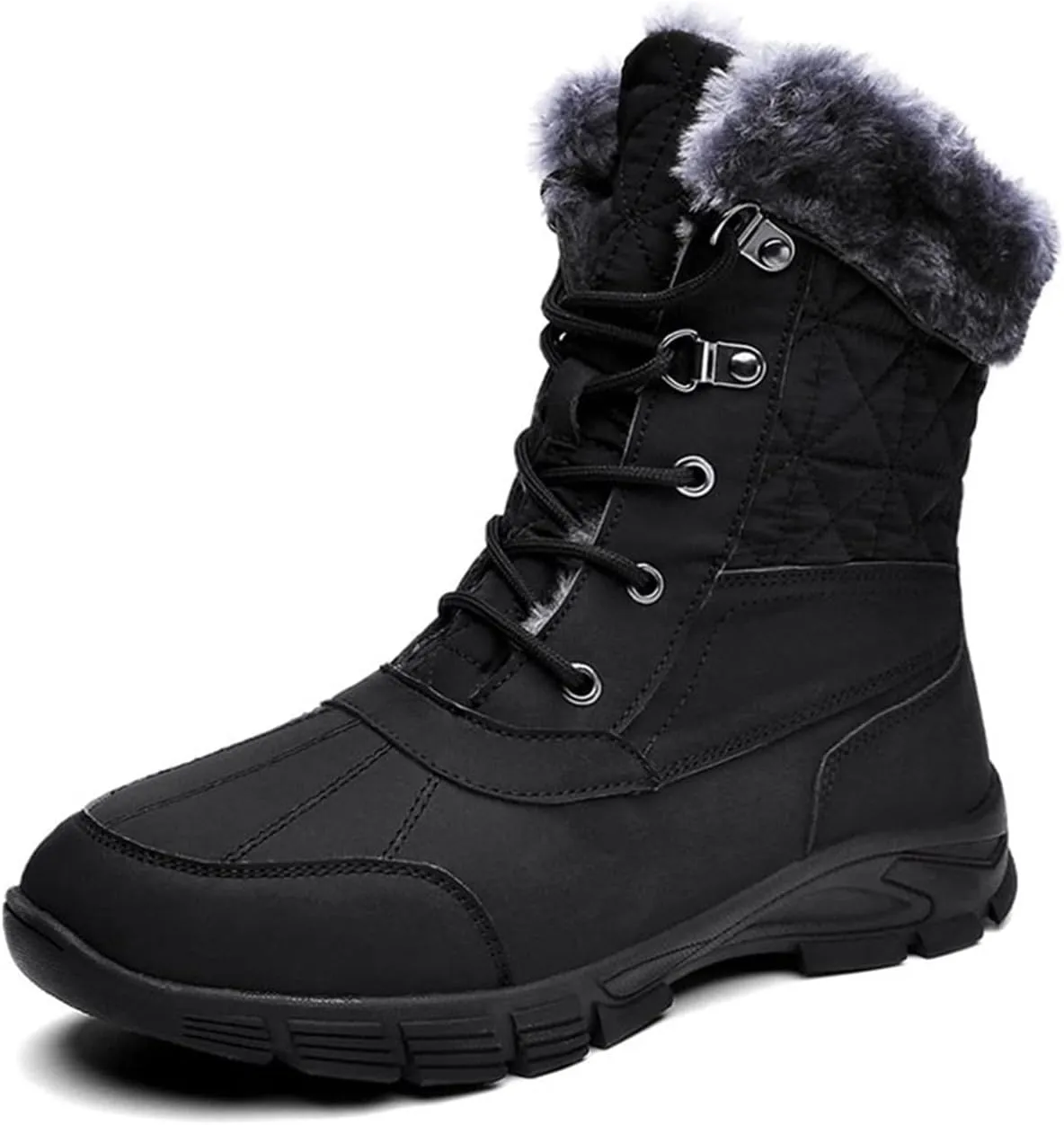 Mens Boots Winter Mens Hiking Boots Snow Boots Plus Velvet Warm Outdoor Casual High Boots Men Cotton Shoes Outdoor Hiking Shoes