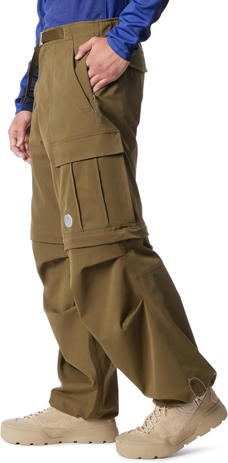 Men's Cross Terrain Convertible Cargo Pant with Drawstring Style Buckle Belt Standard