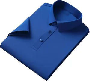 Men's Ice Silk Polo Shirt Short Sleeve Wrinkle-Resistant Non-Iron Men's Business Loose T-Shirt Top
