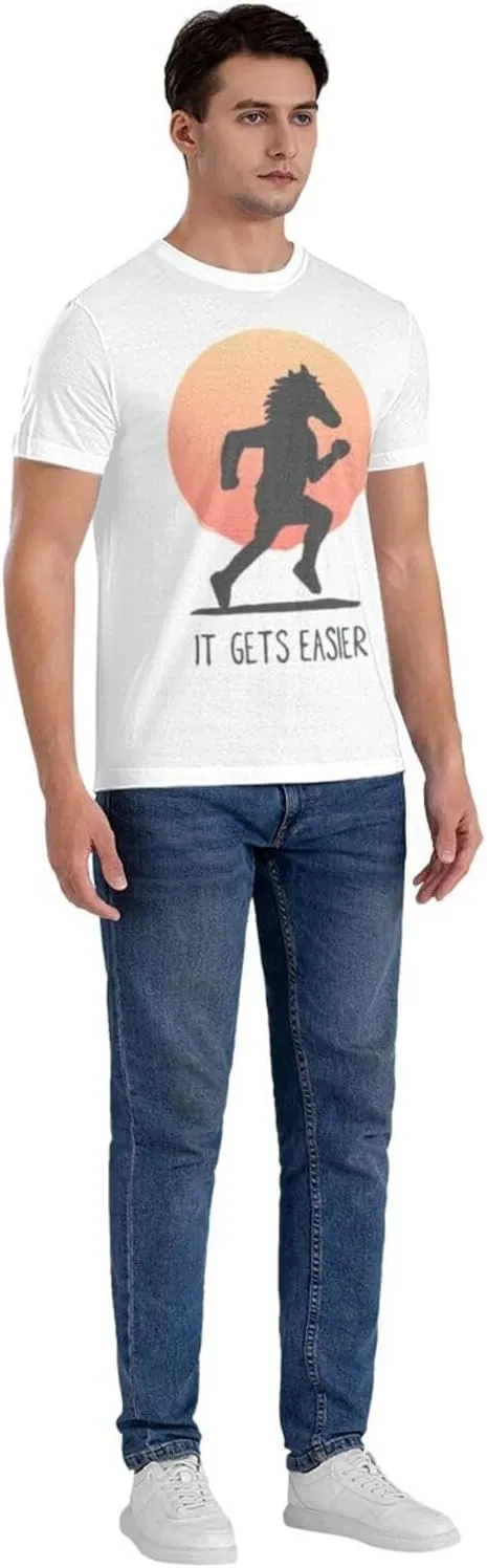 Men's T Shirt Cotton Graphic Short Sleeve Crew Neck Tee Shirts Casual Tops Black