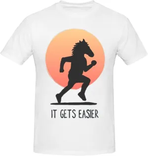 Men's T Shirt Cotton Graphic Short Sleeve Crew Neck Tee Shirts Casual Tops Black