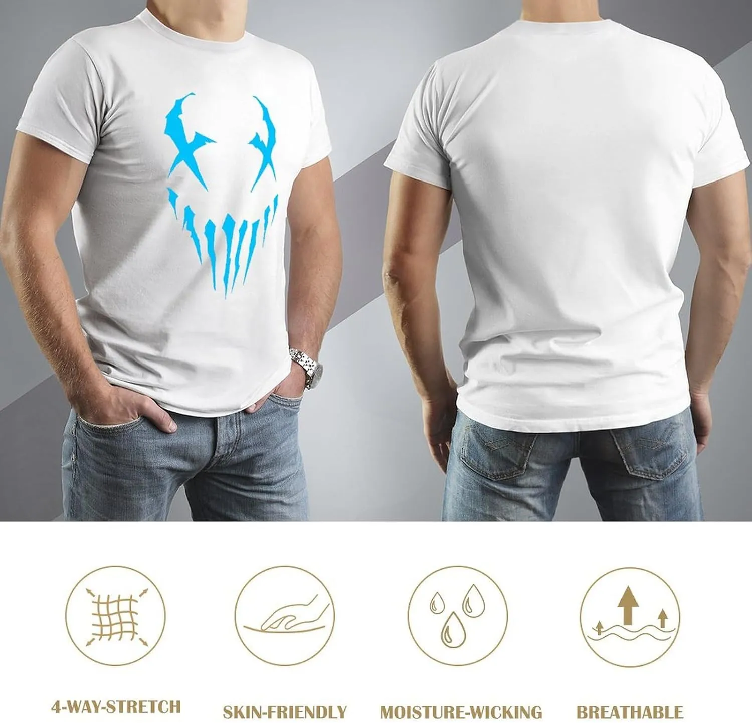 Men's T Shirt Cotton Short-Sleeve Printed Shirts Round Neck Fashion Graphic Classic Tee Shirts
