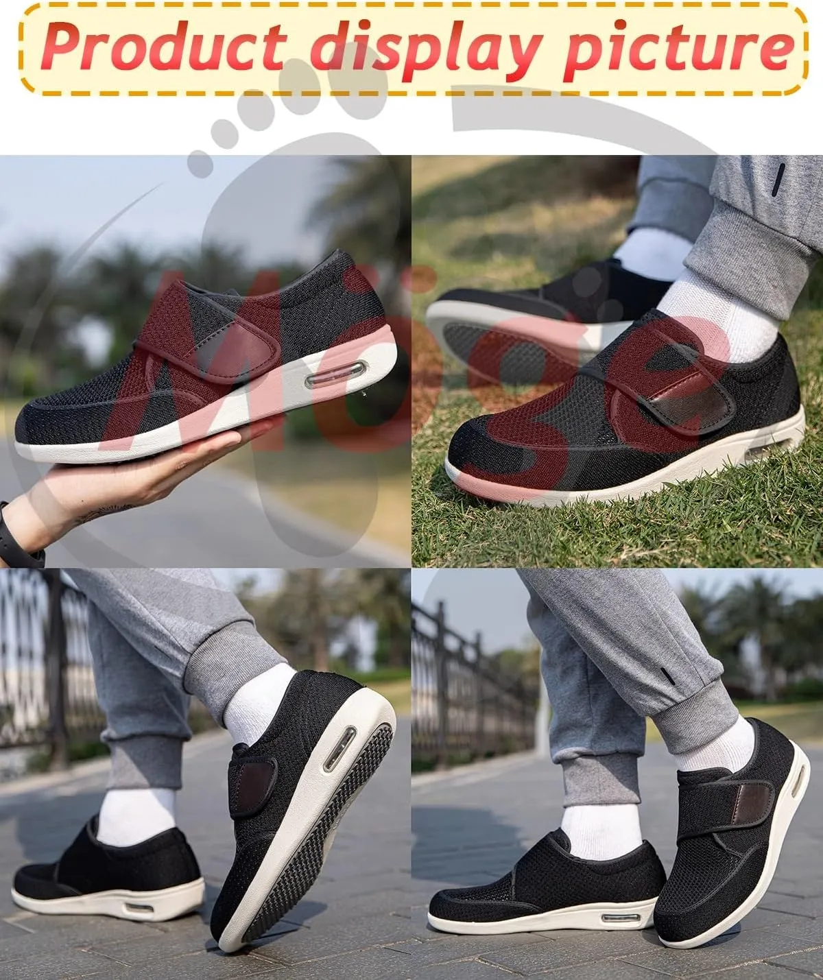 Men's Ultra Lightweight Memory Foam Slip-On Sneakers - Breathable Anti-Slip Trainers for Walking, Running, and Gym Activities