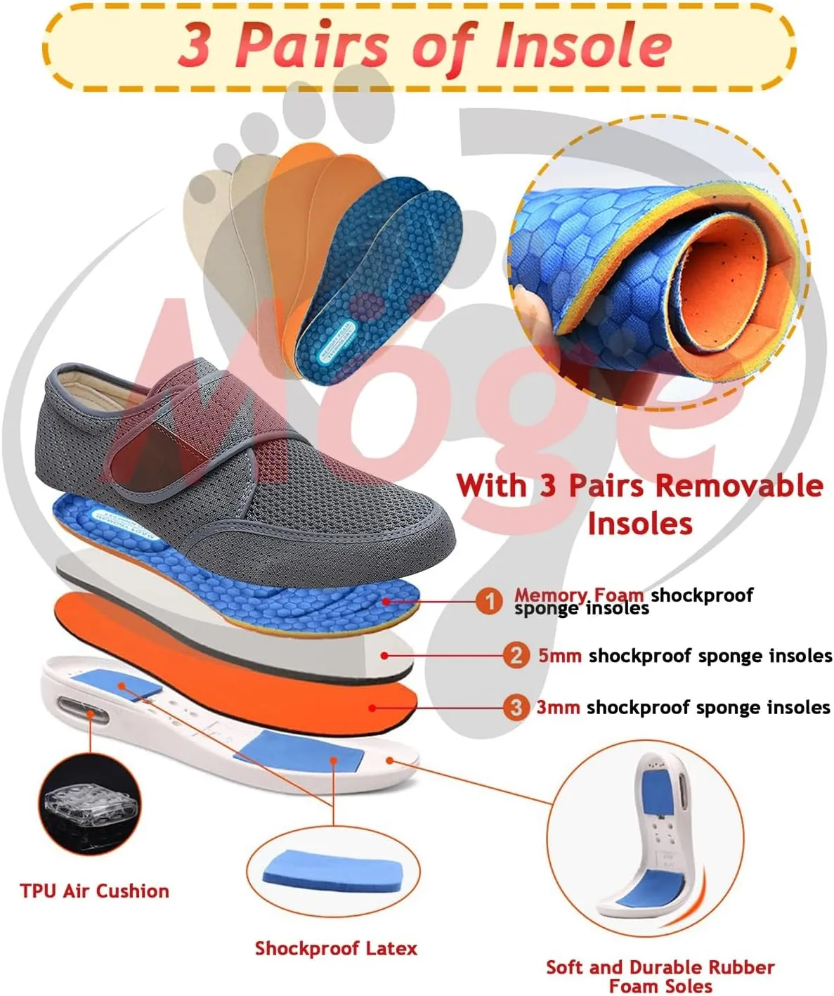 Men's Ultra Lightweight Memory Foam Slip-On Sneakers - Breathable Anti-Slip Trainers for Walking, Running, and Gym Activities