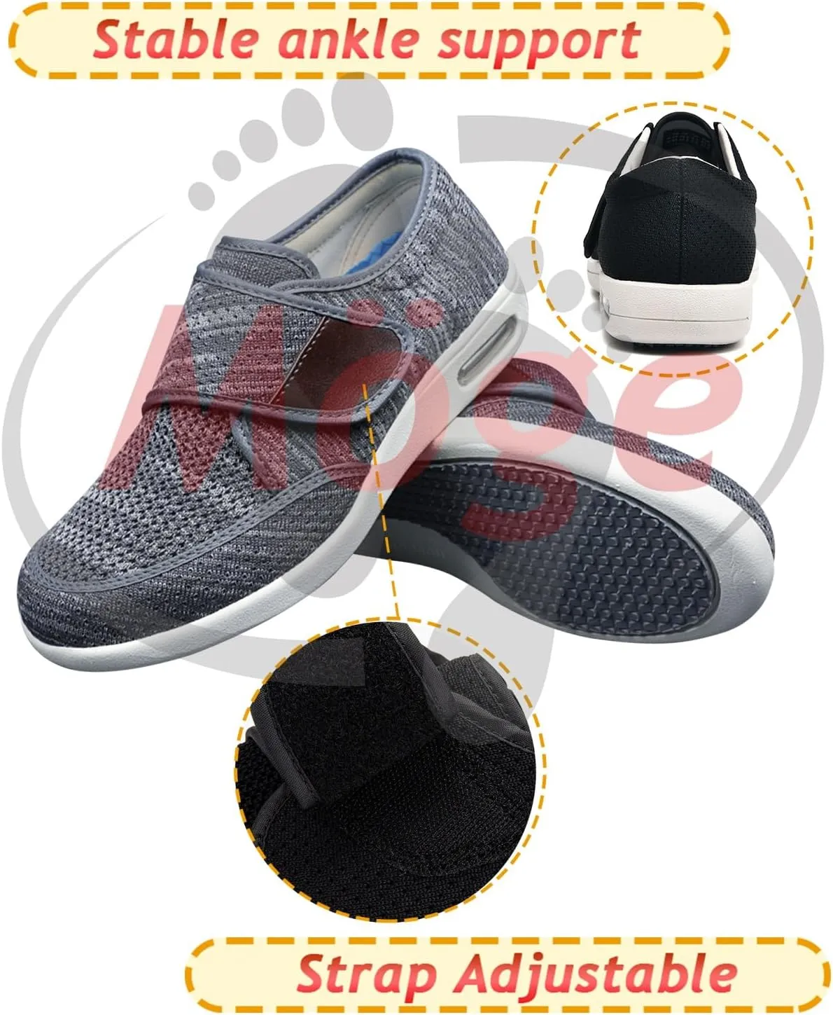 Men's Ultra Lightweight Memory Foam Slip-On Sneakers - Breathable Anti-Slip Trainers for Walking, Running, and Gym Activities