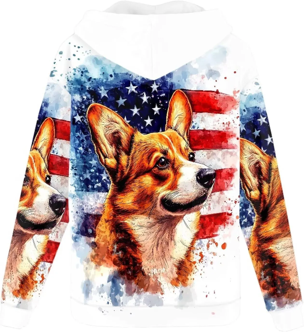Mens Zip Up Hoodie Unique Print Hooded Sweatshirt Casual Oversized Long Sleeve Tops