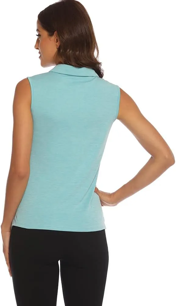 MoFiz Sleeveless Golf Polo Shirts for Women Quick Dry Camo Lightweight UPF 50  Sports Athletic Tank Tops for Casual Tennis
