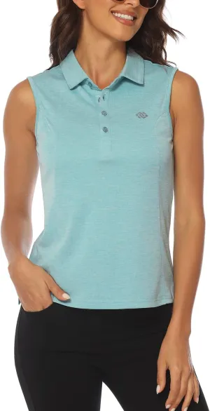 MoFiz Sleeveless Golf Polo Shirts for Women Quick Dry Camo Lightweight UPF 50  Sports Athletic Tank Tops for Casual Tennis