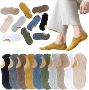 No Show Athletic Cotton Socks 10 Pack Low Cut Invisible Soft Summer Non-Slip Liner Socks for Men Women