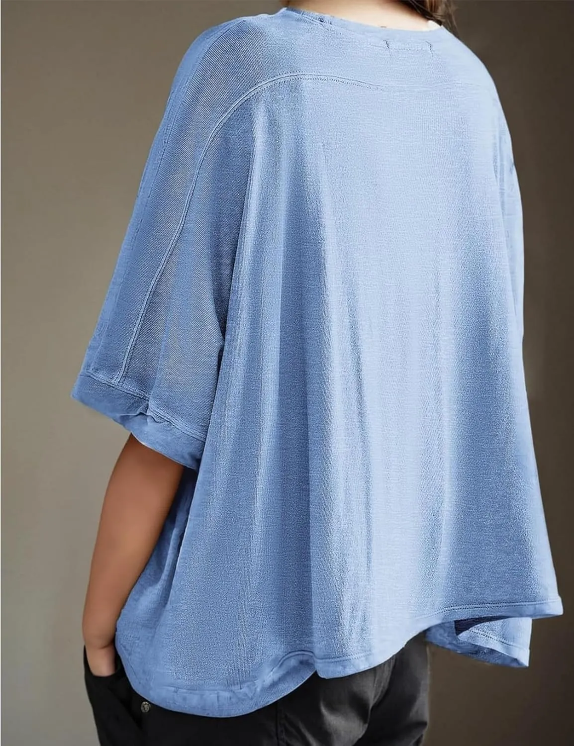 Oversized Tshirts for Women Short Batwing Sleeve Crewneck Summer Tee Tops