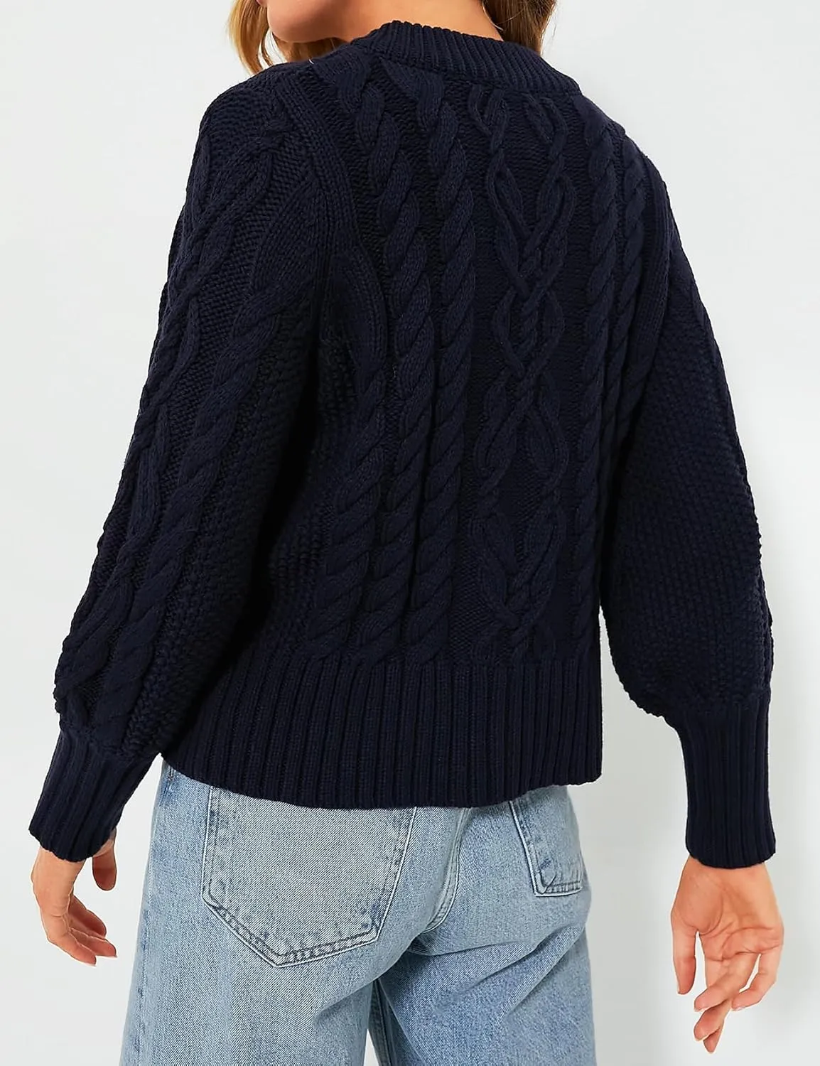 PEHMEA Womens Short Cardigan Sweaters, Soft Twist Knit Fall Winter Chunky Open Front Button Sweaters for Women