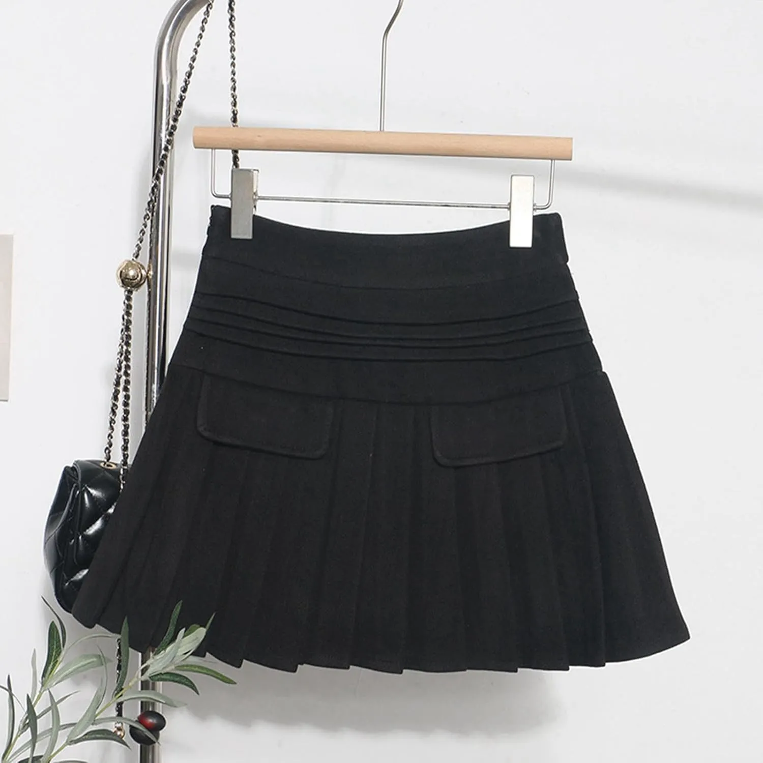Pleated Skirts for Women High Waist A Line Skirts Plain Plaid Mini Skirts Casual Comfy Elegant Skirts Everydaywear