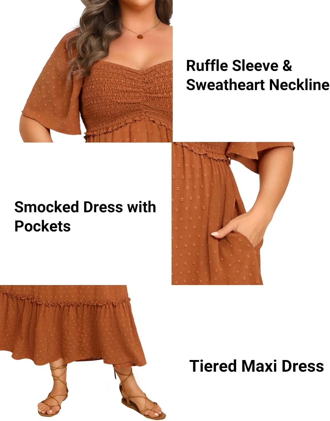 Plus Size Summer Dresses - Maxi Casual Wedding Guest Graduation Easter Long Dress with Pockets