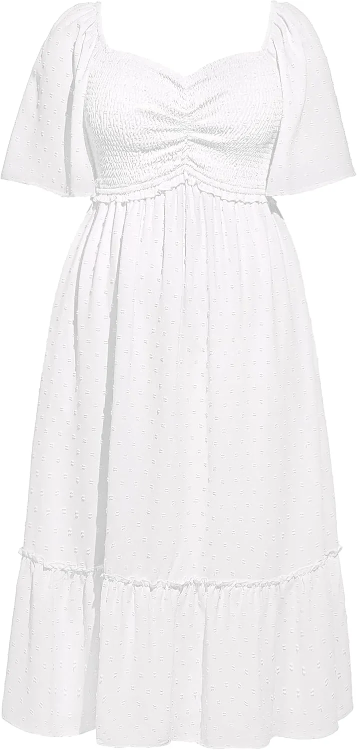 Plus Size Summer Dresses - Maxi Casual Wedding Guest Graduation Easter Long Dress with Pockets
