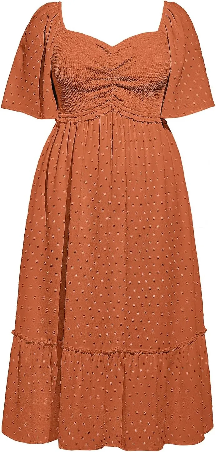 Plus Size Summer Dresses - Maxi Casual Wedding Guest Graduation Easter Long Dress with Pockets