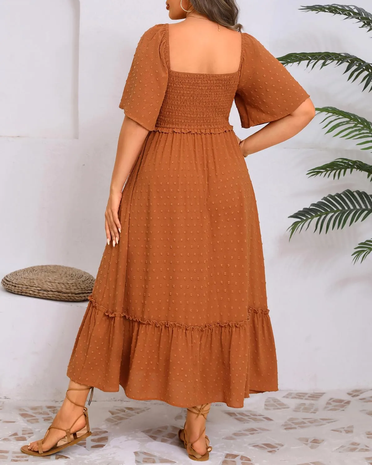 Plus Size Summer Dresses - Maxi Casual Wedding Guest Graduation Easter Long Dress with Pockets