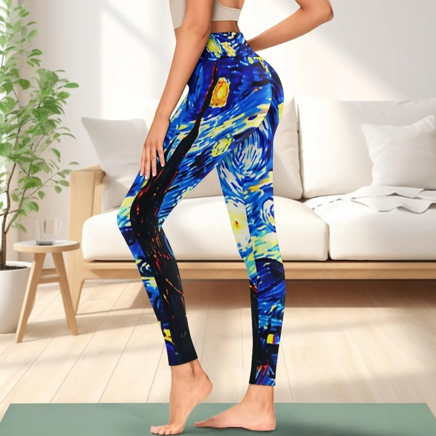 POLERO Womens Leggings Cute Yoga Pants with Pockets Tummy Control Casual High Waist Leggings XS-3XL