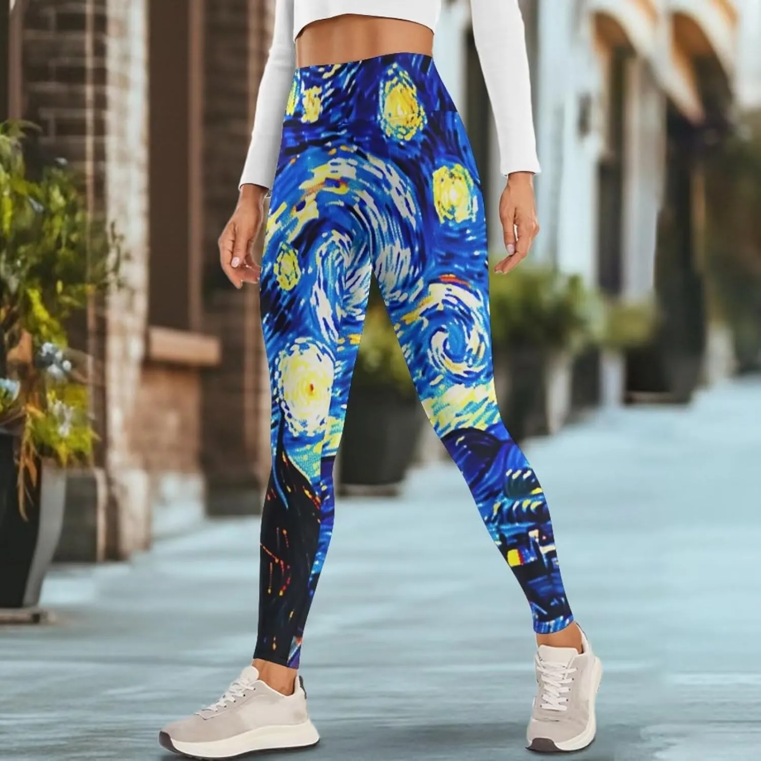 POLERO Womens Leggings Cute Yoga Pants with Pockets Tummy Control Casual High Waist Leggings XS-3XL