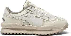 Puma Womens Style Rider Trim Floral Lace Up Sneakers Shoes Casual - White