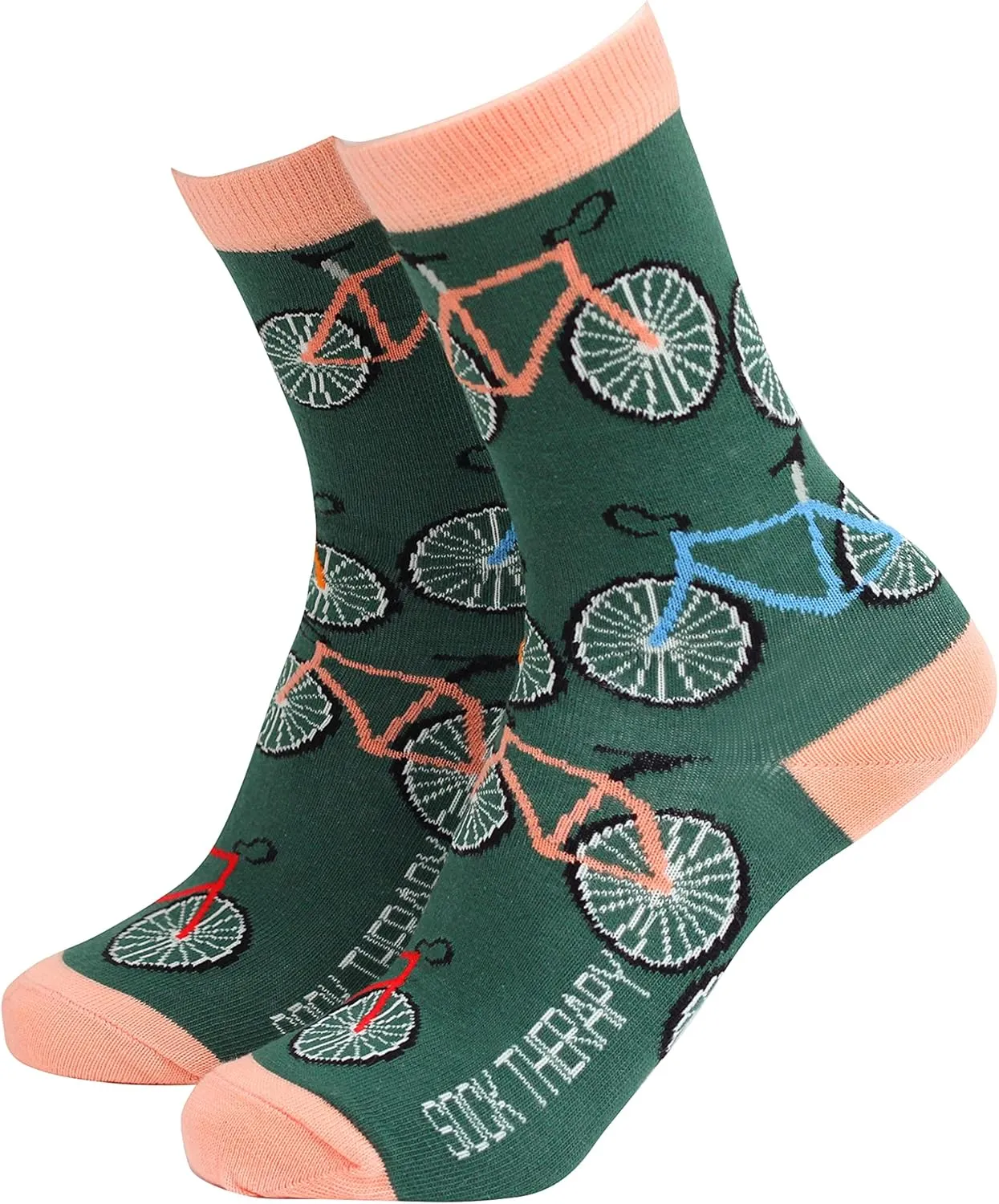 Smiling Faces MAKING SMILES SINCE 2001 Sock Therpay Womens Novelty Socks Funky Pattern Colorful Fun Dress Socks Smart Design Comfortable Breathable Socks - Cycle