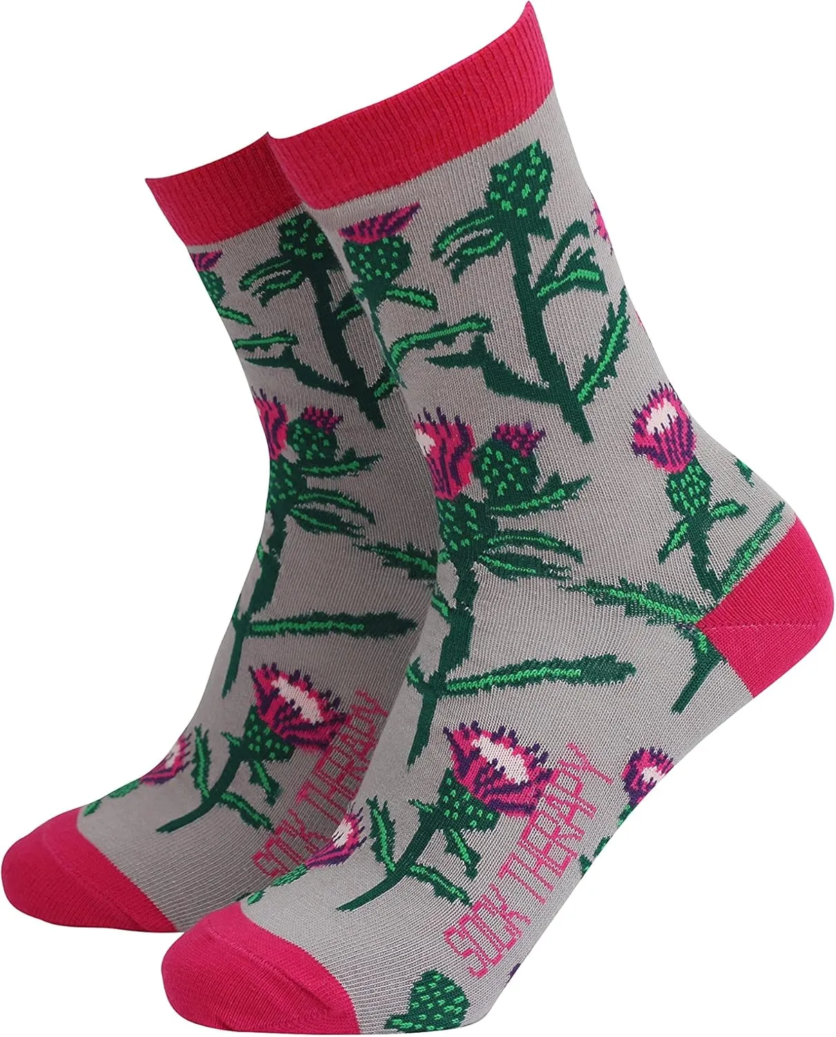 Smiling Faces MAKING SMILES SINCE 2001 Sock Therpay Womens Novelty Socks Funky Pattern Colorful Fun Dress Socks Smart Design Comfortable Breathable Socks - Thistle