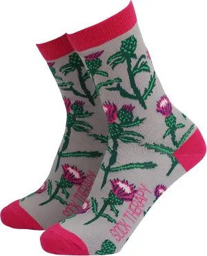 Smiling Faces MAKING SMILES SINCE 2001 Sock Therpay Womens Novelty Socks Funky Pattern Colorful Fun Dress Socks Smart Design Comfortable Breathable Socks - Thistle