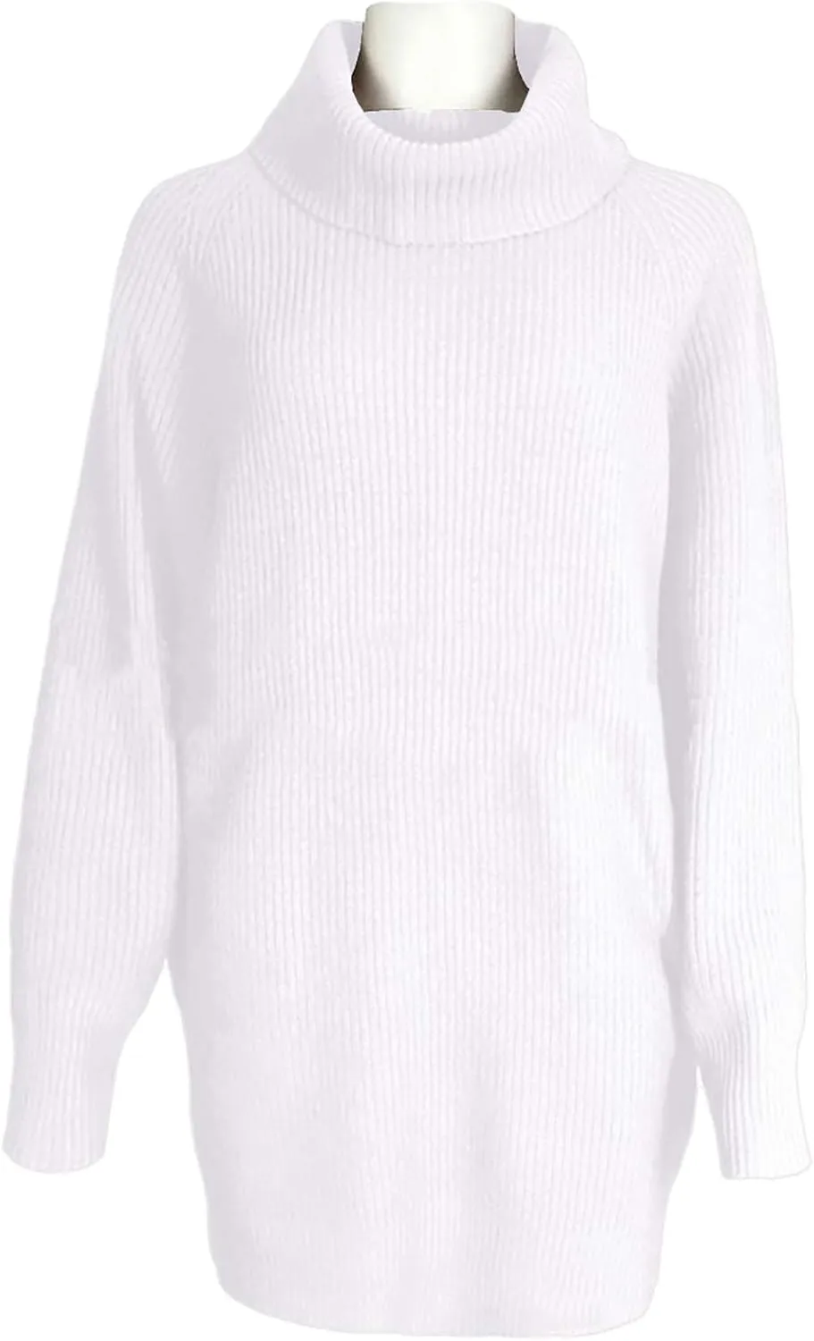 Sovoyontee Women's 2023 Fall Turtleneck Oversized Loose Long Sleeve Chunky Knit Pullover Short Sweater Dress with Pockets