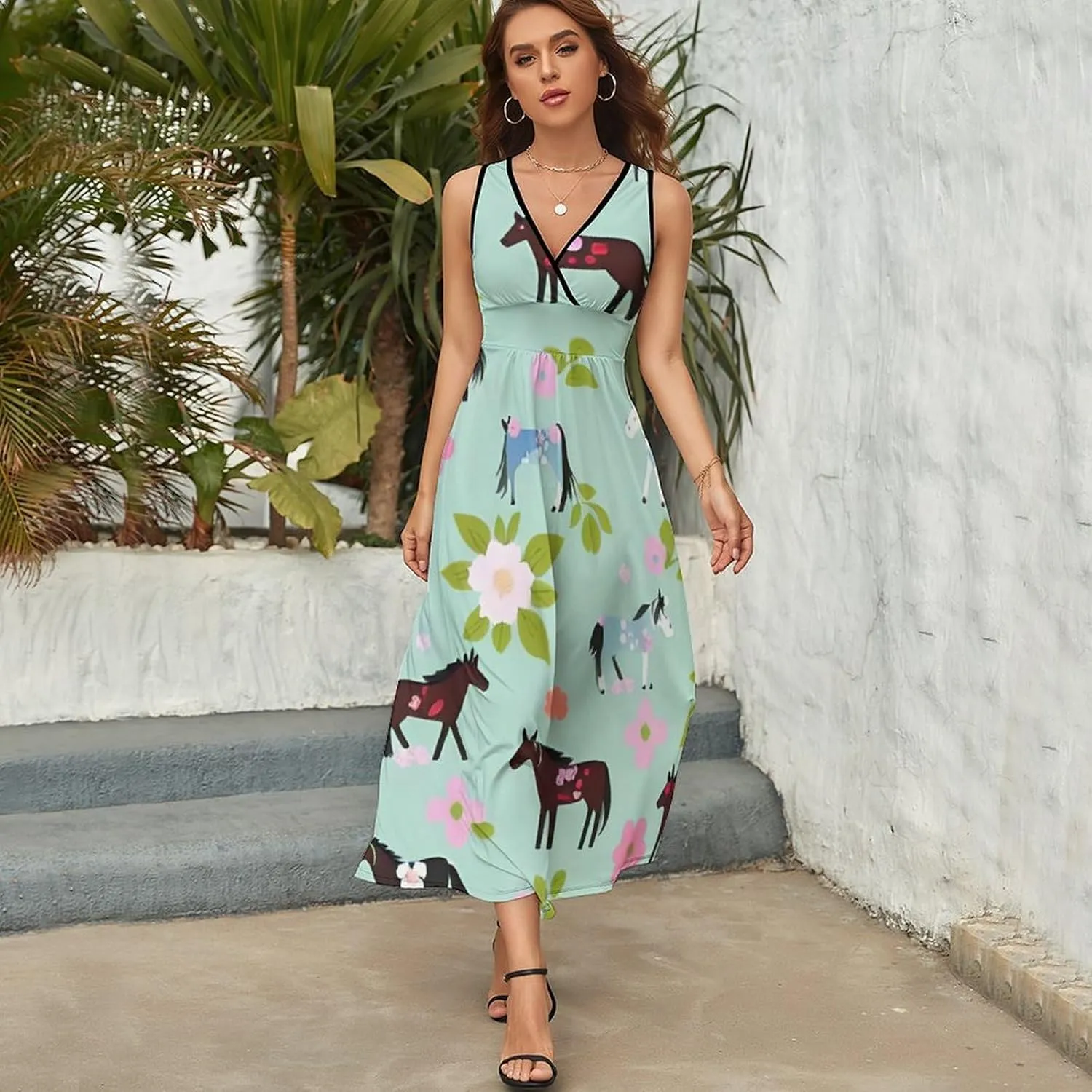Summer 2025 Tunic Dress Sleeveless Adjustable Beach Party Long Maxi Dress