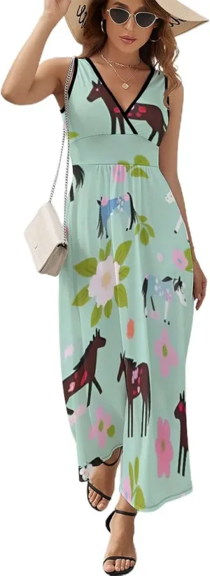 Summer 2025 Tunic Dress Sleeveless Adjustable Beach Party Long Maxi Dress