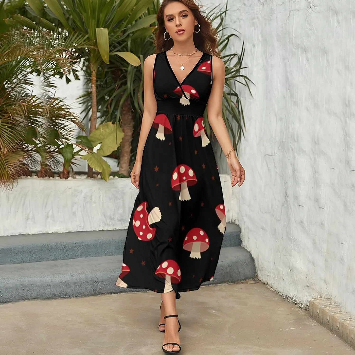 Summer 2025 Tunic Dress Sleeveless Adjustable Beach Party Long Maxi Dress