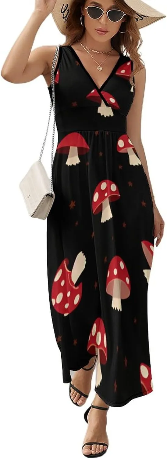 Summer 2025 Tunic Dress Sleeveless Adjustable Beach Party Long Maxi Dress