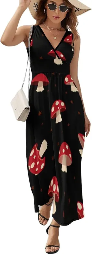 Summer 2025 Tunic Dress Sleeveless Adjustable Beach Party Long Maxi Dress