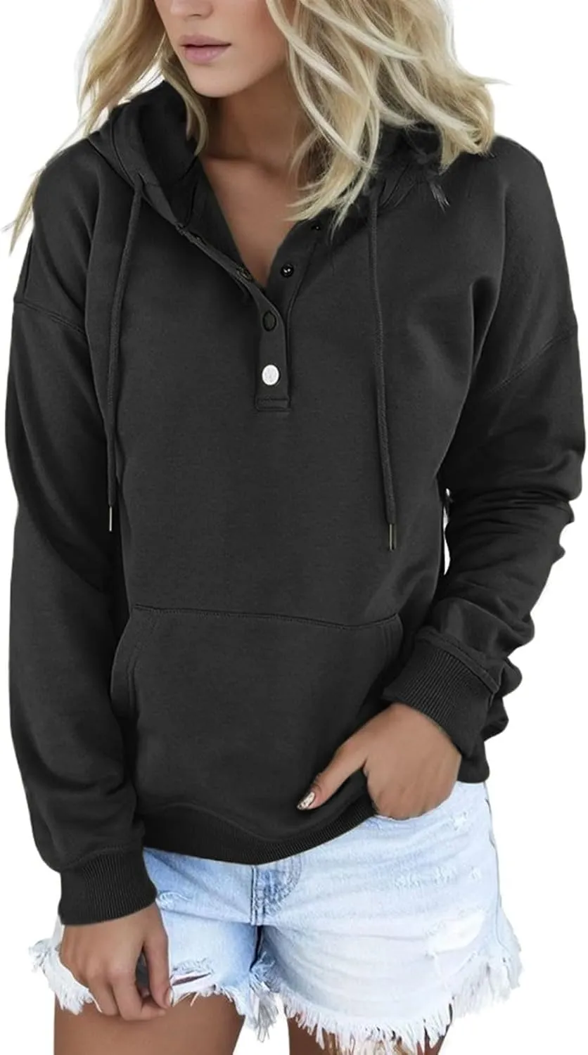 Sweatshirt for Women Zip Up Women's Casual Hoodies Long Sleeve Solid Lightweight Pullover Tops Loose Sweatshirt with Pocket